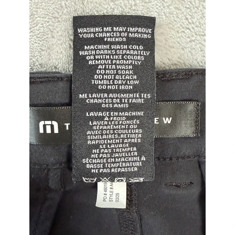 Travis Mathew Stretchknit Pant Men 34 Black Chino Midweight Workwear Weekends